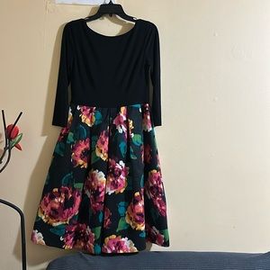 SALES SALE Eliza J Fit And Flare Black Multi Dress